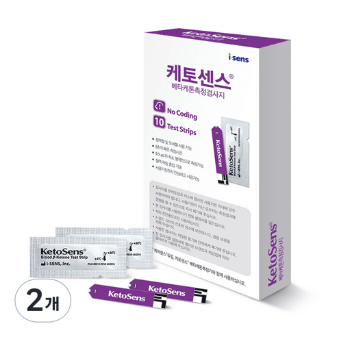isens 케토센스 듀얼용 케톤 시험 검사지, 10개입, 2개 - 혈당측정지 | 쿠팡