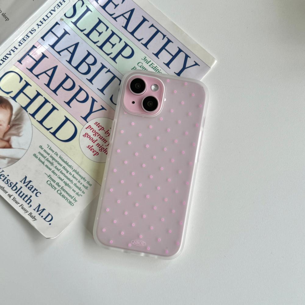 아이스 핑크도트 반투명 젤리케이스