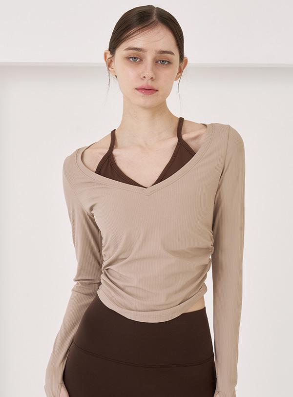 더 브이 레이어드 롱슬리브 탑 (2colors)