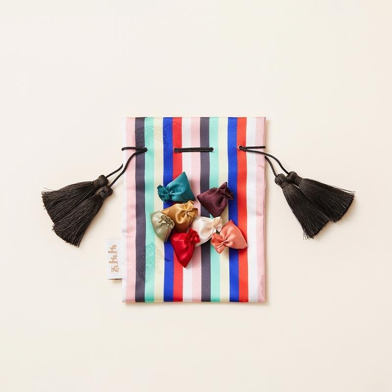 색동 복주머니 공기 세트