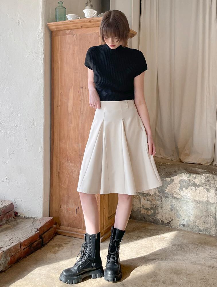 오르간 플레어 미디 스커트 Organ Flared Midi Skirt