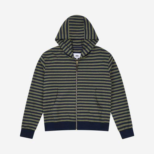 ONE WAY STRIPE HOODIE ZIPUP (GREEN/NAVY)