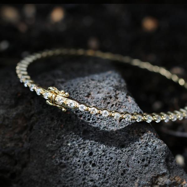 다이아몬드 테니스 뱅글 팔찌 18k