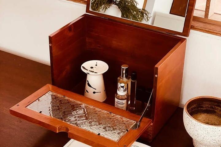 클래식 빈티지가구 화장품 거울 보관함