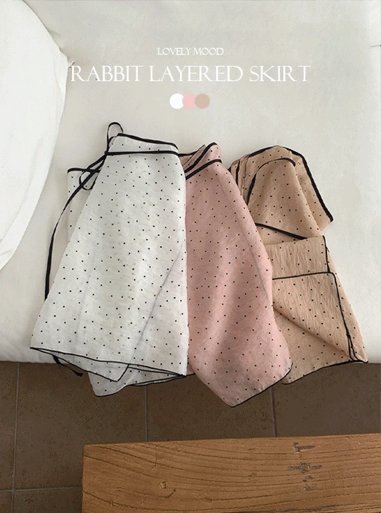[Mayvi/베스트재입고] rabbit 레이어드 스커트 (3 color)