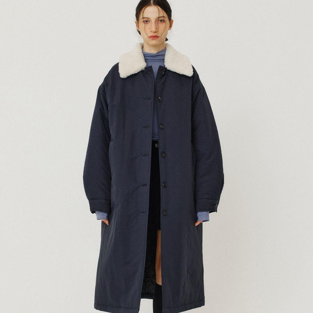 시어링 카라 롱패딩 - 2color