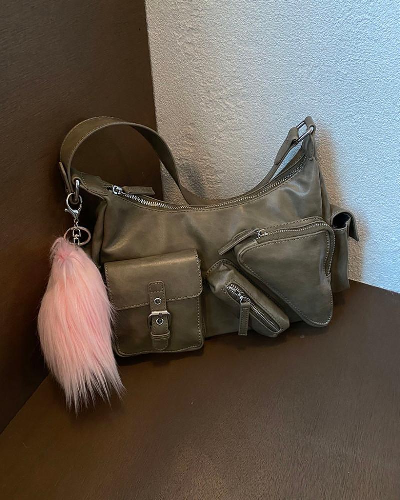 [쓰리하우스] 포켓 빈티지 숄더백 2color