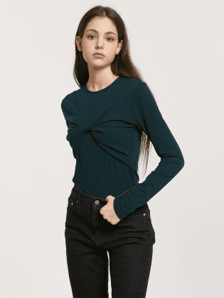 Twist Rib T-shirt_Dark Green