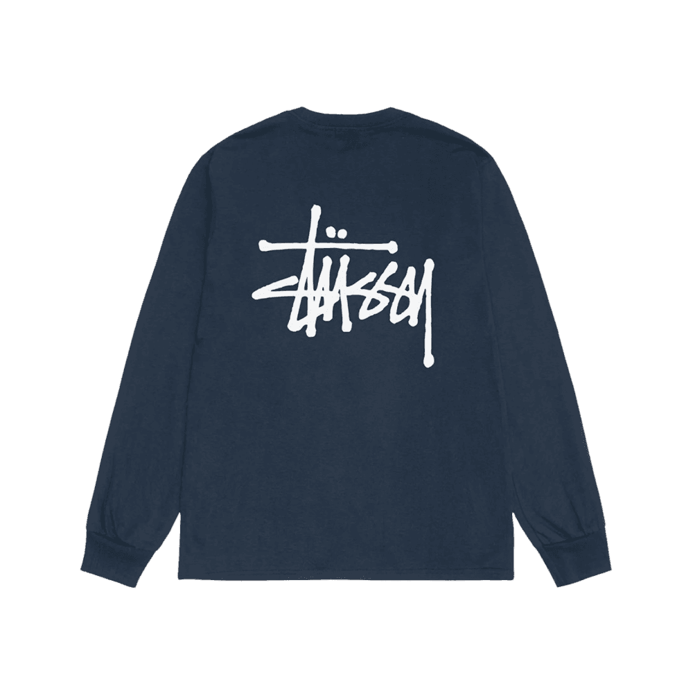 스투시 베이직 스투시 롱슬리브 티셔츠 네이비 (2024)
