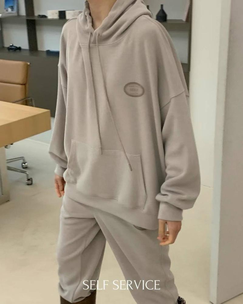 셀프서비스 봉쥬르 후드 티셔츠 (4color)