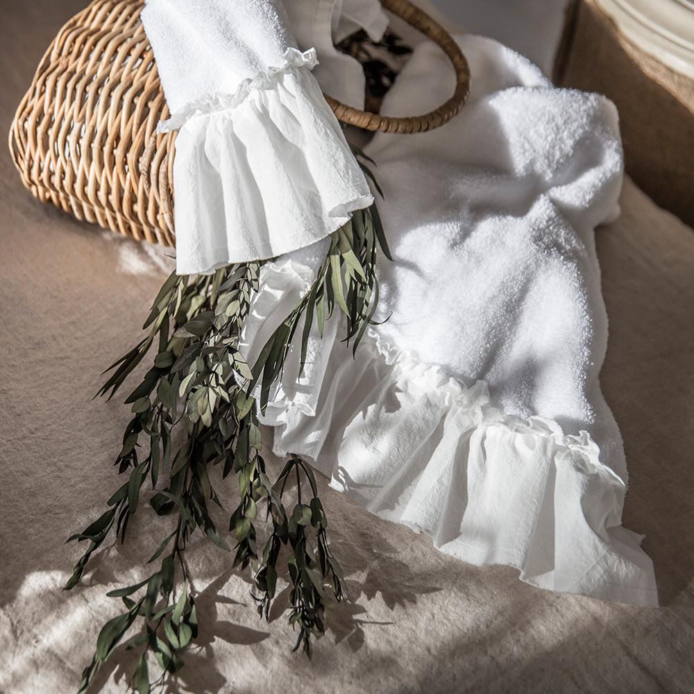 메종드파리 아사면 프릴 러플 게스트 페이스타월 (화이트)