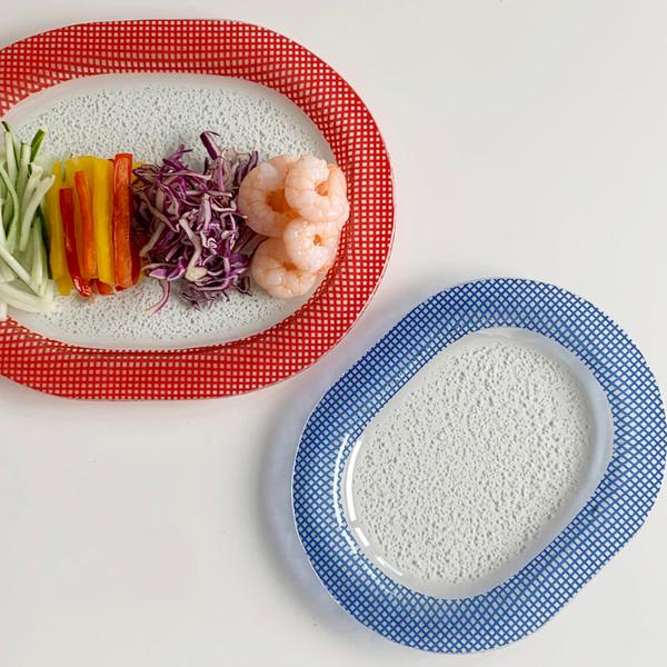 [피클샵] 체키 오벌 플레이트 (2size/4color)