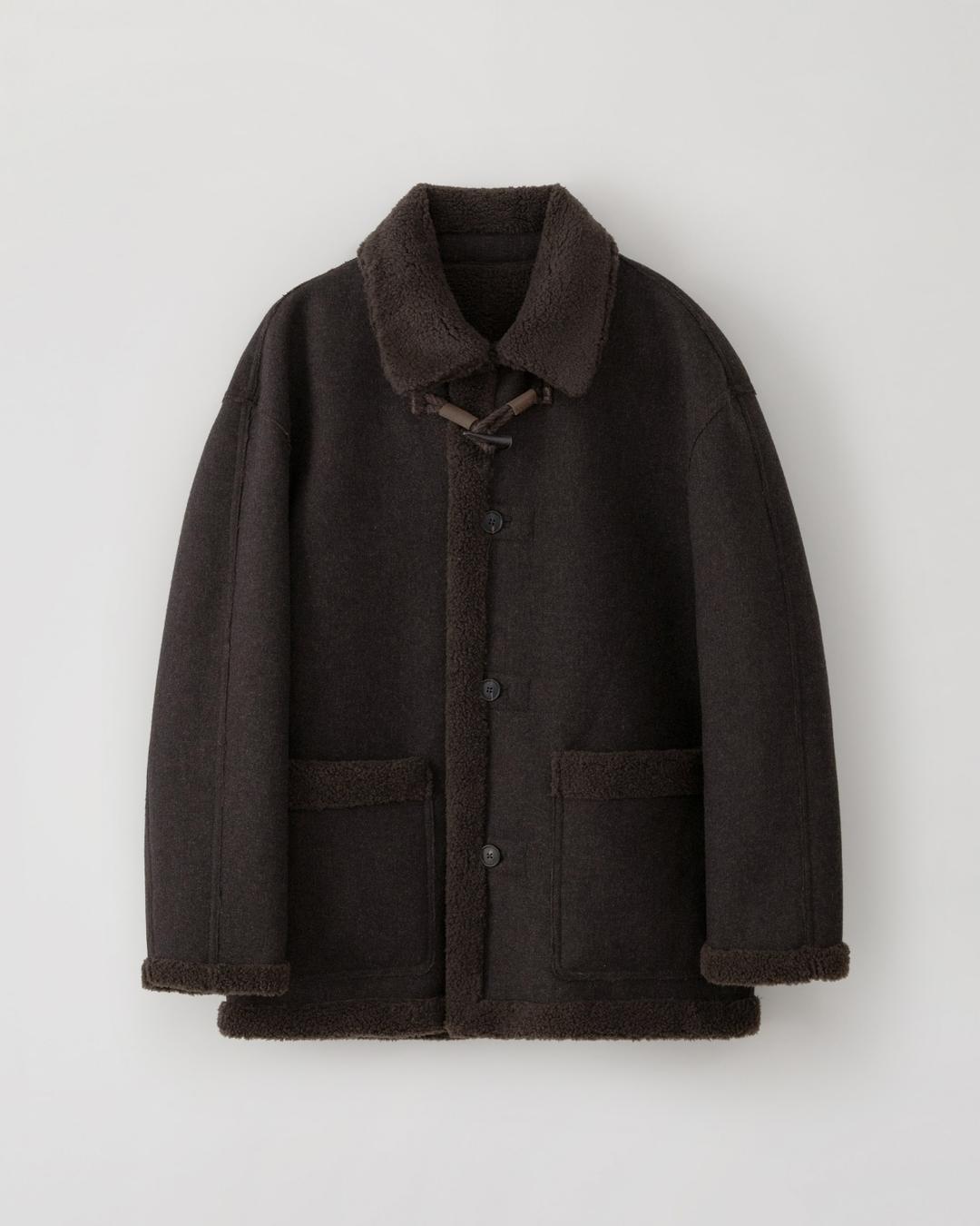 Mave 메이브 리버시블 시어링 자켓 - dark brown