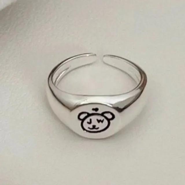 비터 베어 프리사이즈 은 반지