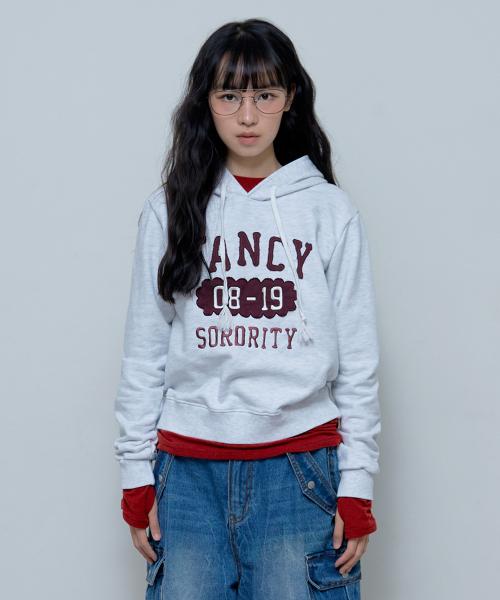 클래식 와펜 크롭 후드 (LIGHT MELANGE)_F24ZB061