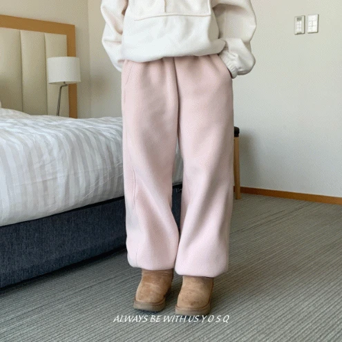 [겨울추리닝🧤] 브러시 밴딩 후리스 쭈리 와이드 조거 팬츠 / 겨울 트레이닝 팬츠 캠핑