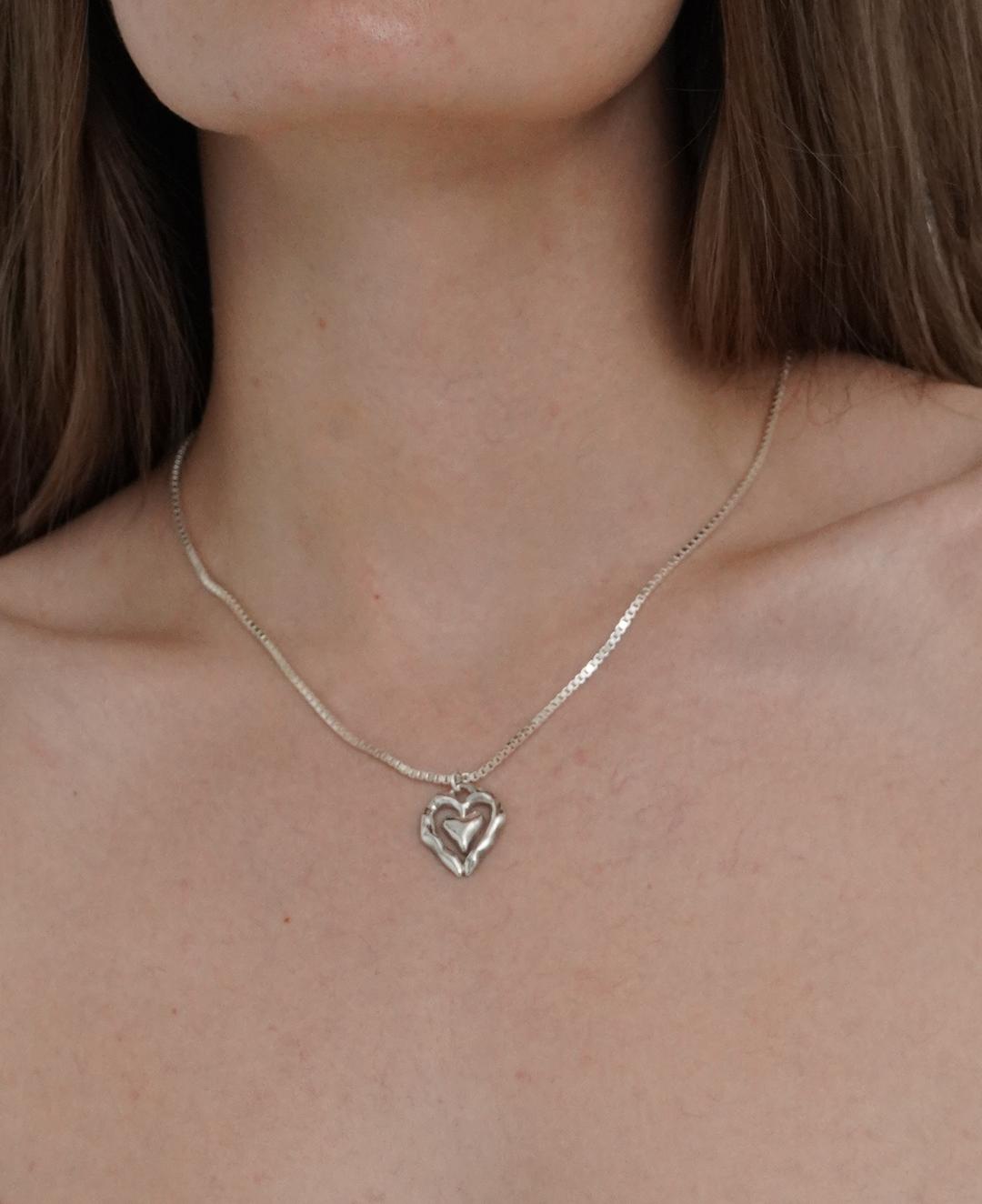 Love square chain necklace