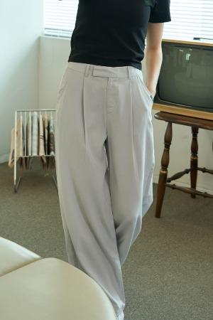 Pintuck Summer Slacks (Light Gray)