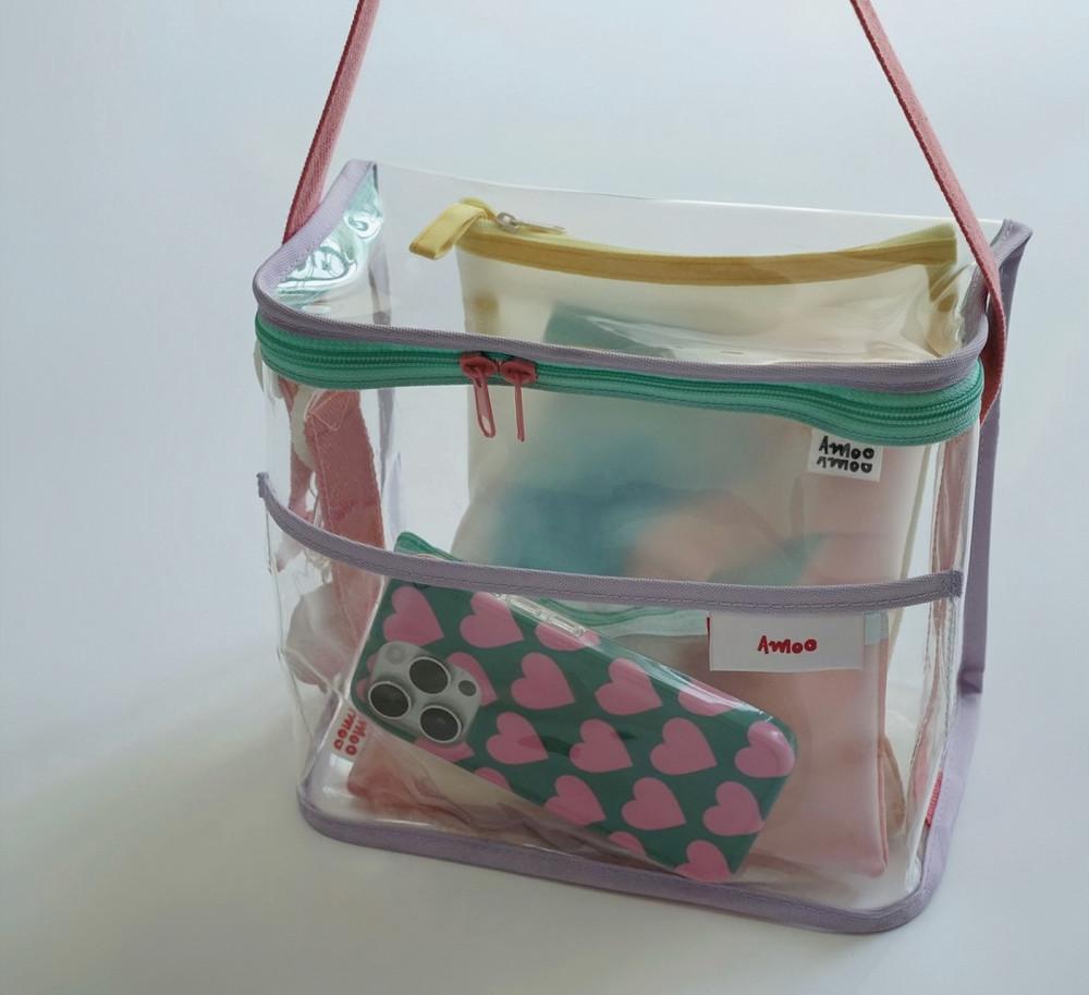 투명비치백 비치가방 수영 물놀이가방 큐브bag Amoo 아무