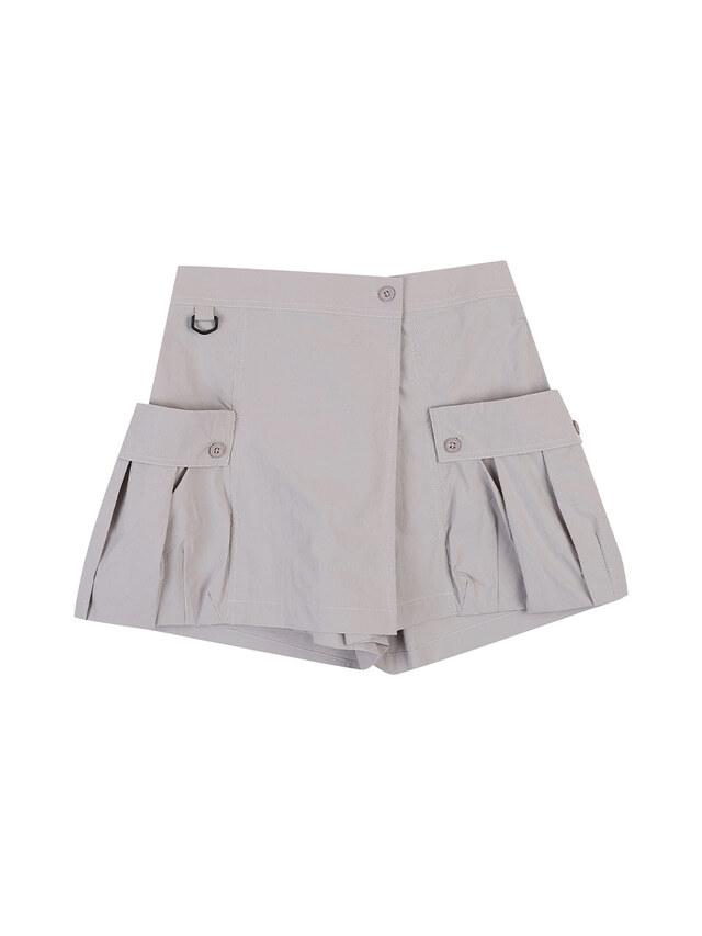 W WRAP CARGO SKIRT PANTS (GRAY)