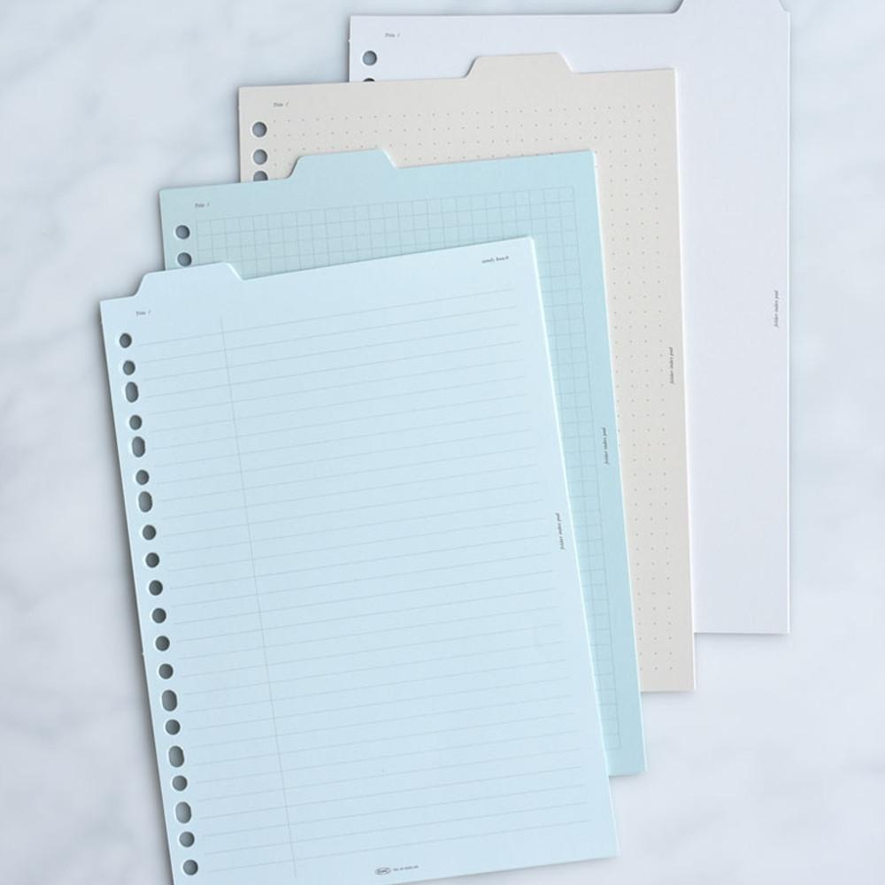 20공 바인더 내지 6공 겸용 인덱스패드 8종 A5 사이즈