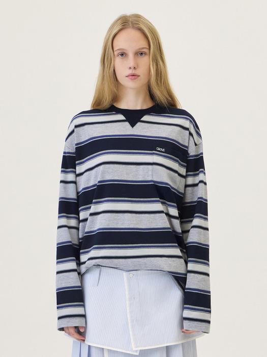 26PS TALIN STRIPE L/S T-SHIRT (NAVY)