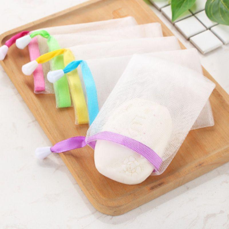 (색상랜덤) 촘촘한 4겹 거품 풍성 비누망 2개입