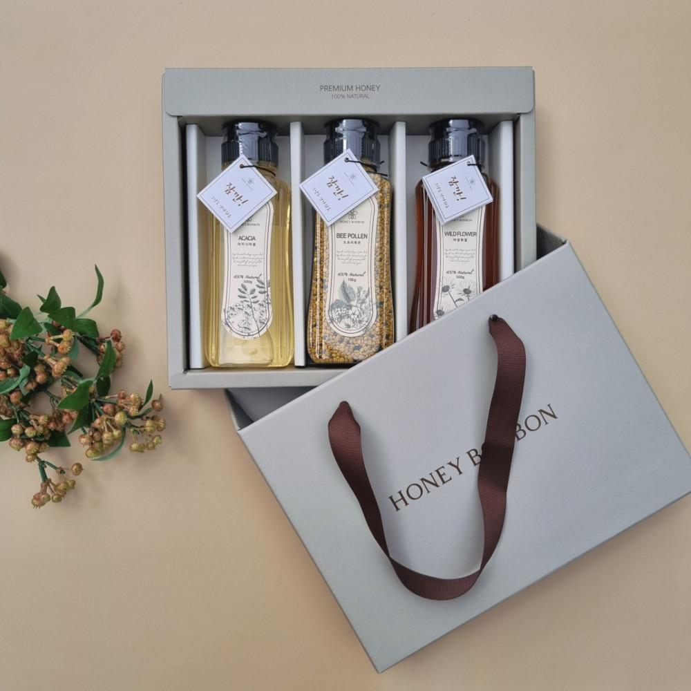 300g x 3종 선물세트 (아카시아꿀+야생화꿀+벌화분(150g))