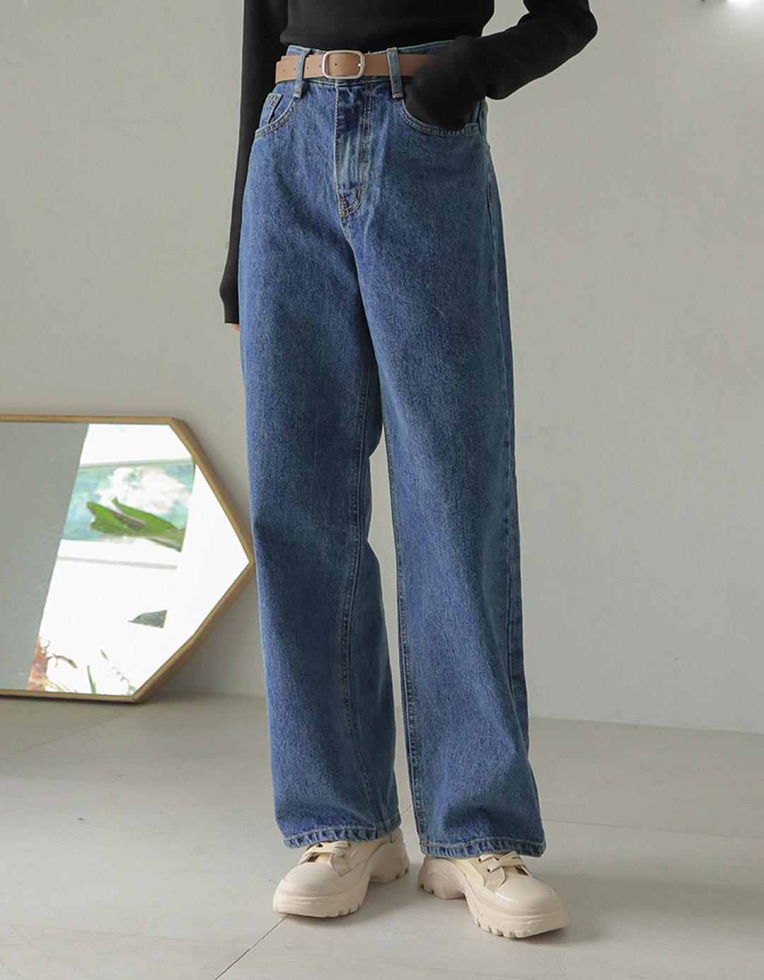 릭커스 와이드 데님 팬츠