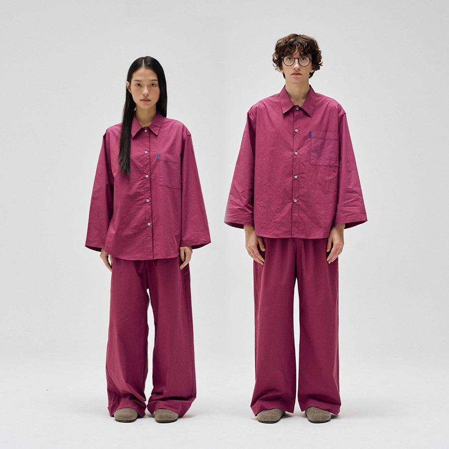 클래식 홈웨어 파자마 셋업 와인 2SIZES (선물패키지포함)