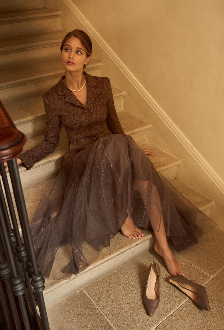 Lisa Tweed Jacket (Brown)