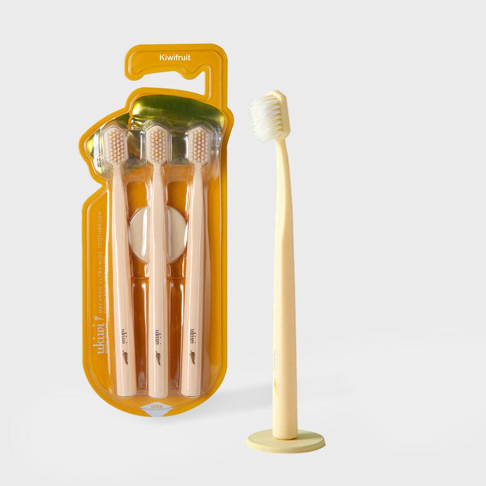 마카롱 마그네틱 항균 칫솔 3pcs 리필세트 옐로우