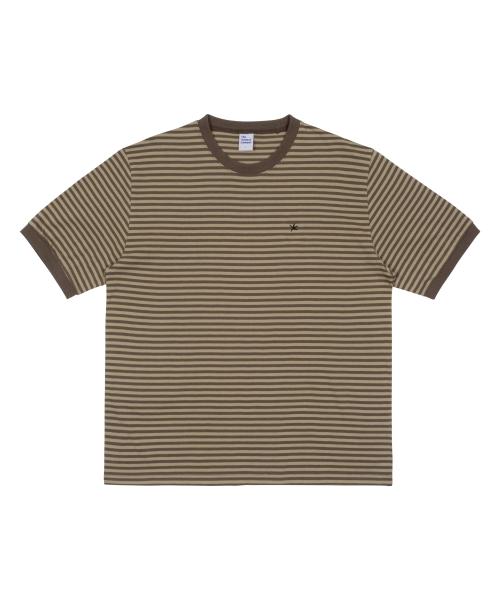 TCM mini logo stripe ringer T (brown)