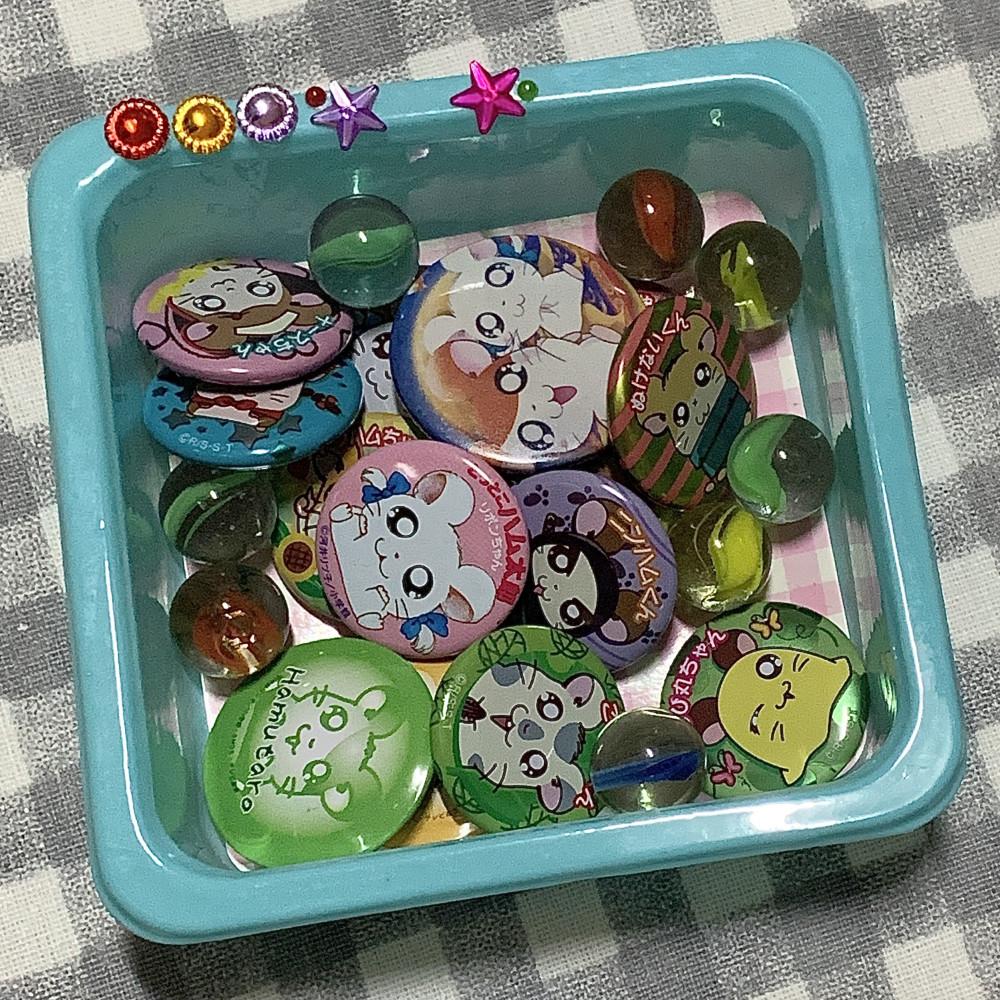 고전 빈티지 쇼와레트로 방가방가 햄토리 캔뱃지 배지 브로치