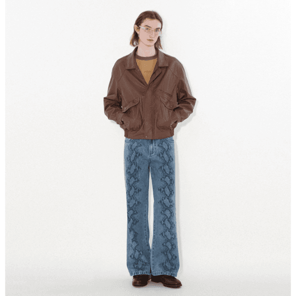 Snakeskin print jeans