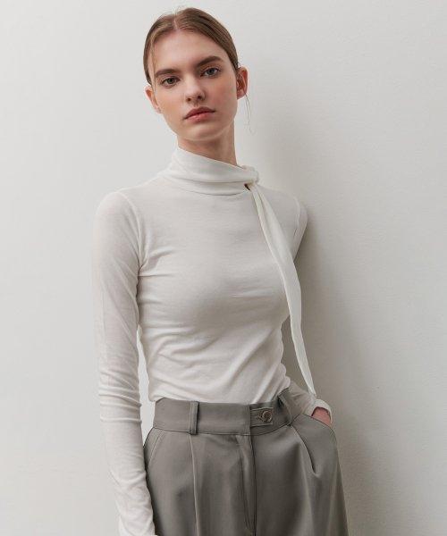 23 AUTUMN 타이 넥 블라우스 (화이트)