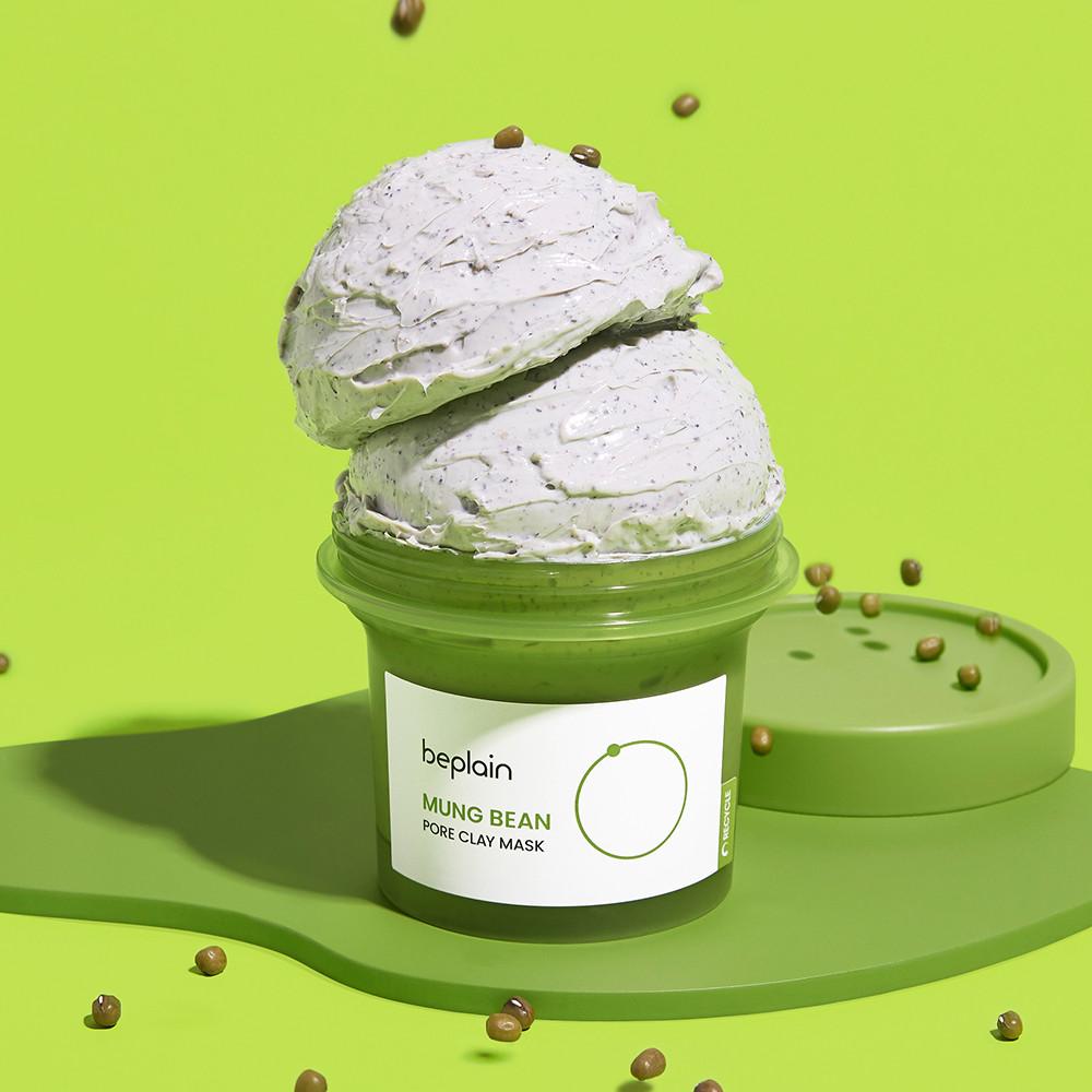 녹두 모공 클레이 팩 120ml (+12ml(1회분)x2개 추가증정) / 3분팩 블렉헤드 화이트헤드 모공 피부톤 피부결 : 비플레인 beplain