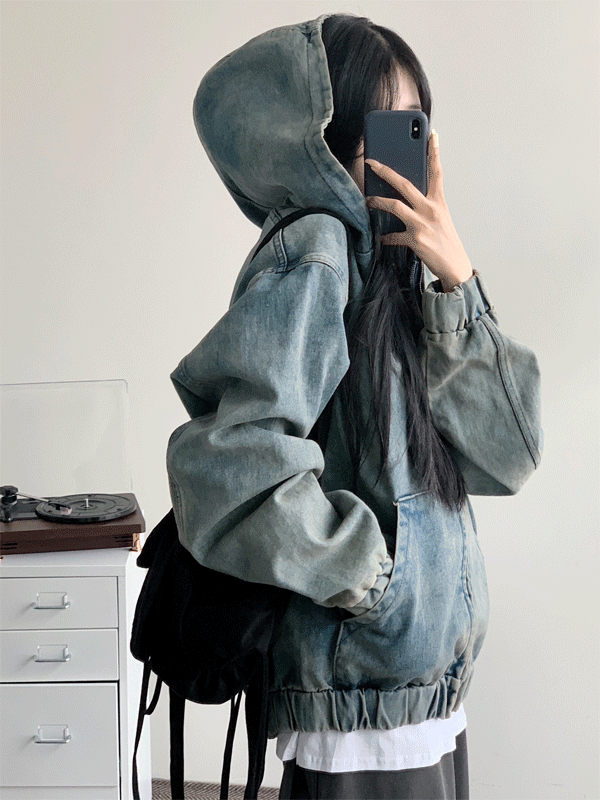 페이 빈티지 후드 집업 자켓 (unisex)