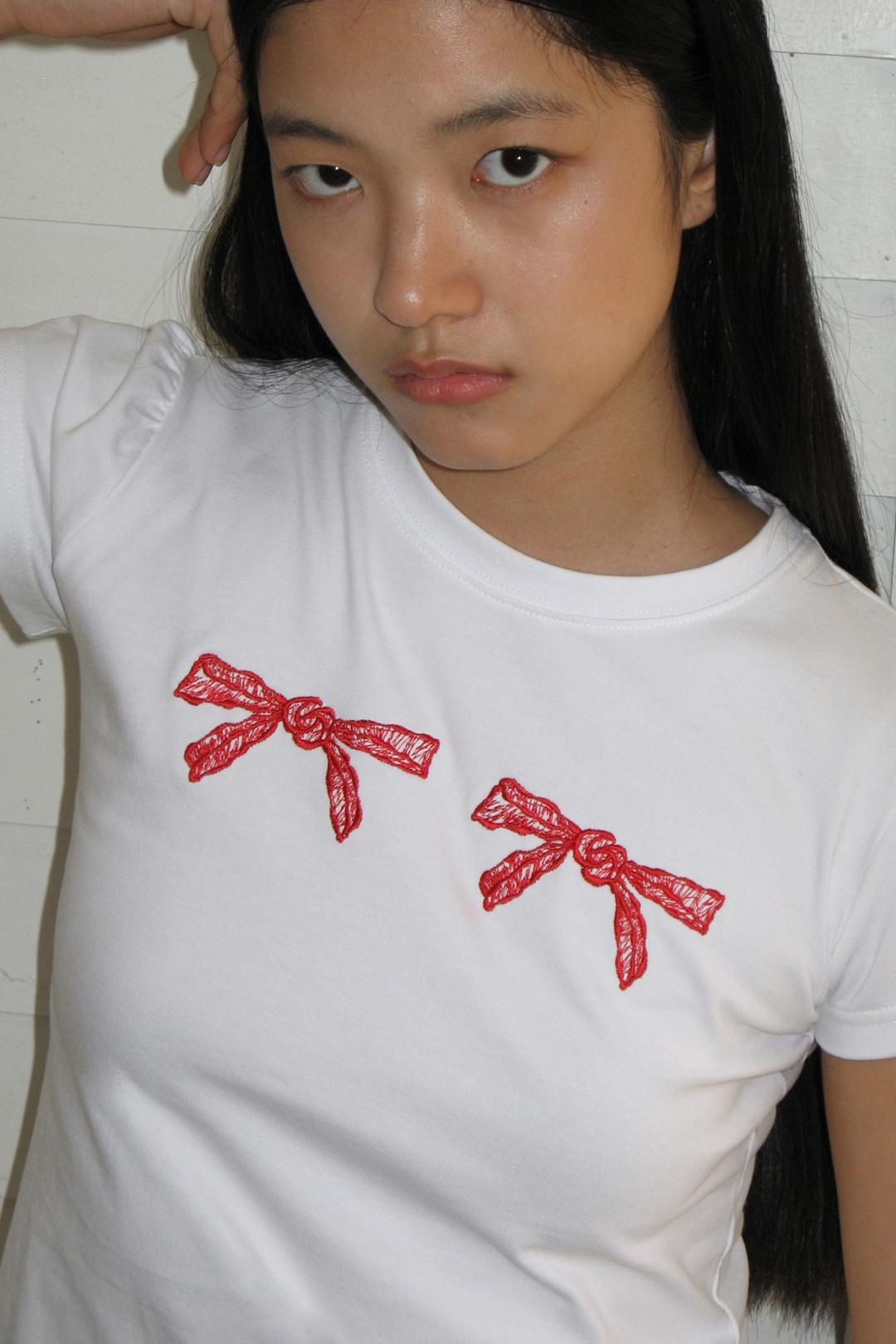 RIBBON T-SHIRTS (WHITE)