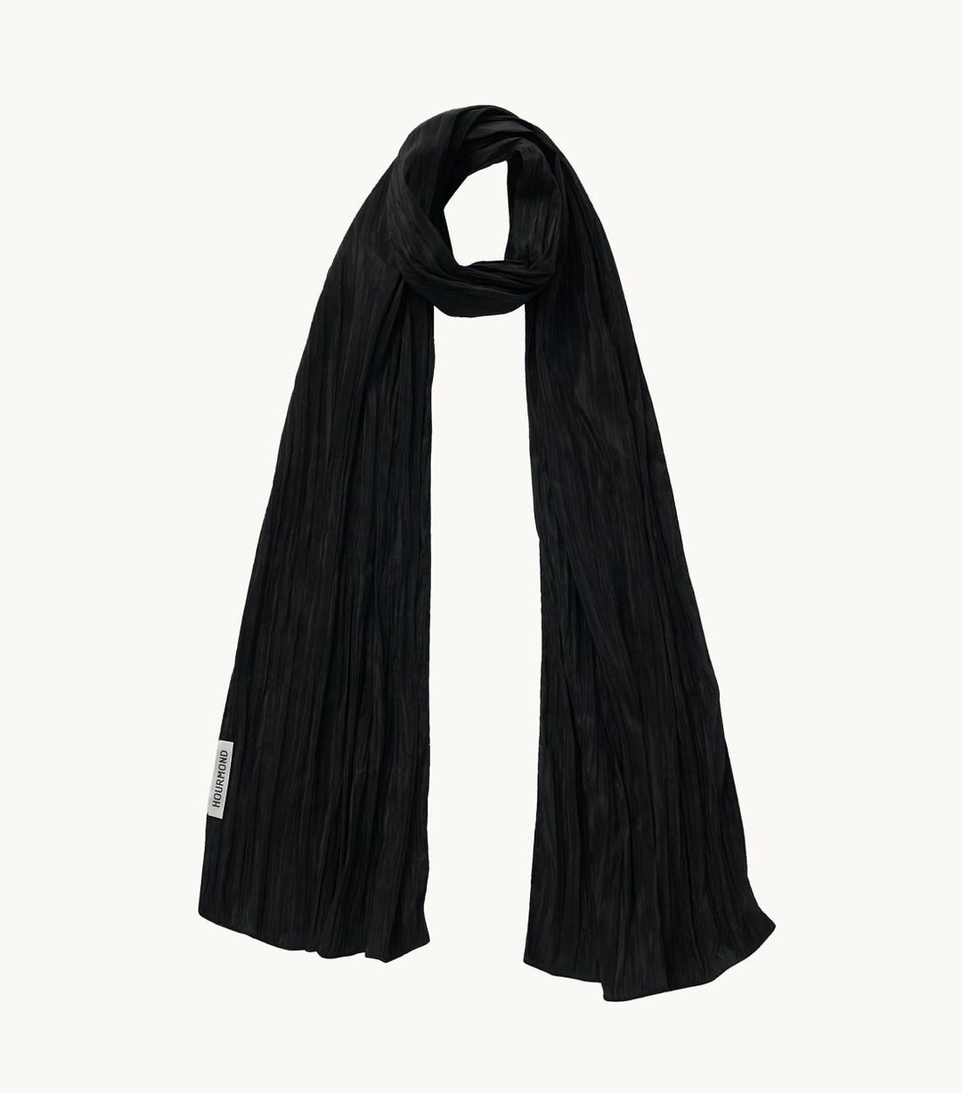 링클 글로우 스카프 블랙