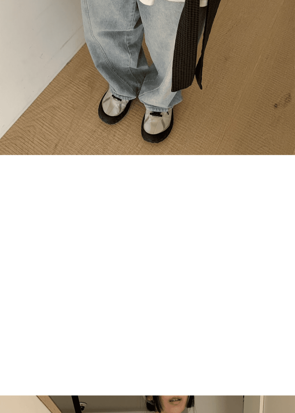 쓰리컷 Check layered top&skirt