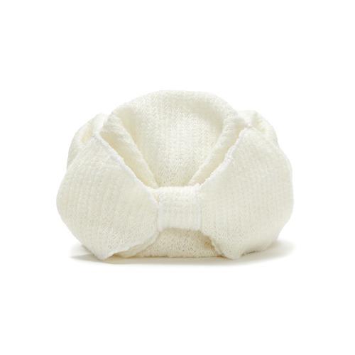 [NEW-10%] TURBAN HAT_RIBBON_WHITE
