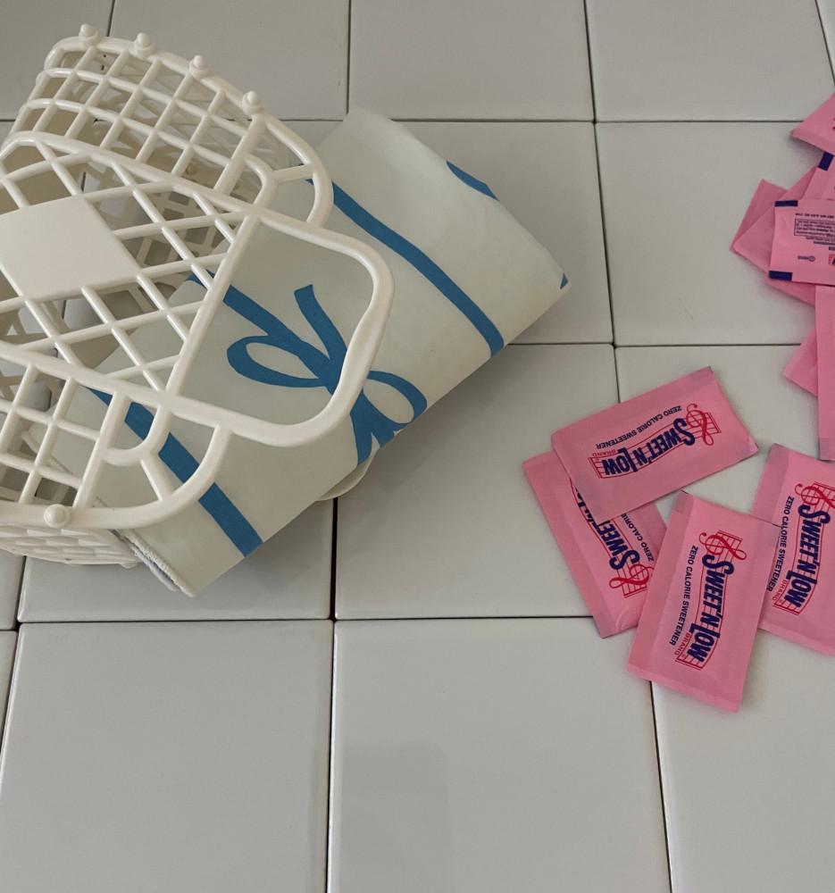 리본 키친크로스 행주 손수건 가전덮개