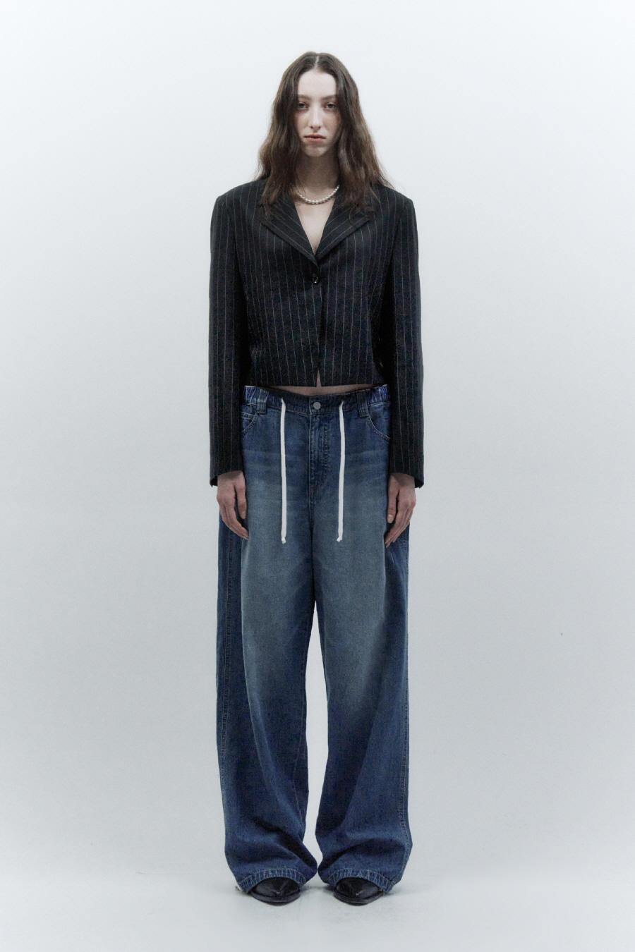 크롭 라인 자켓 STRIPE