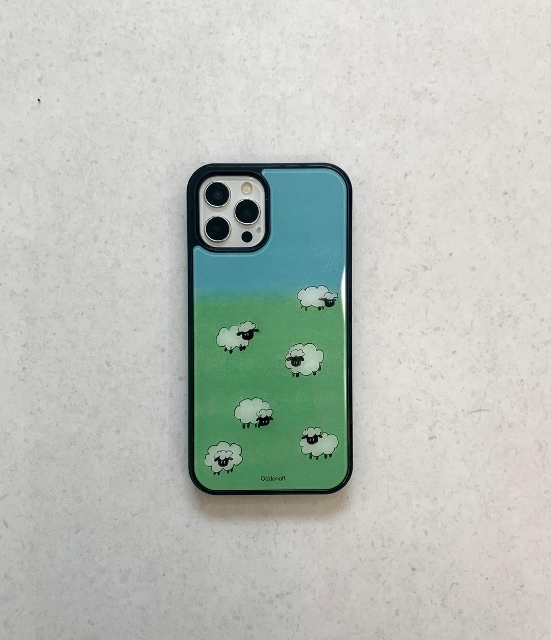 초원의 양떼들-Glass case