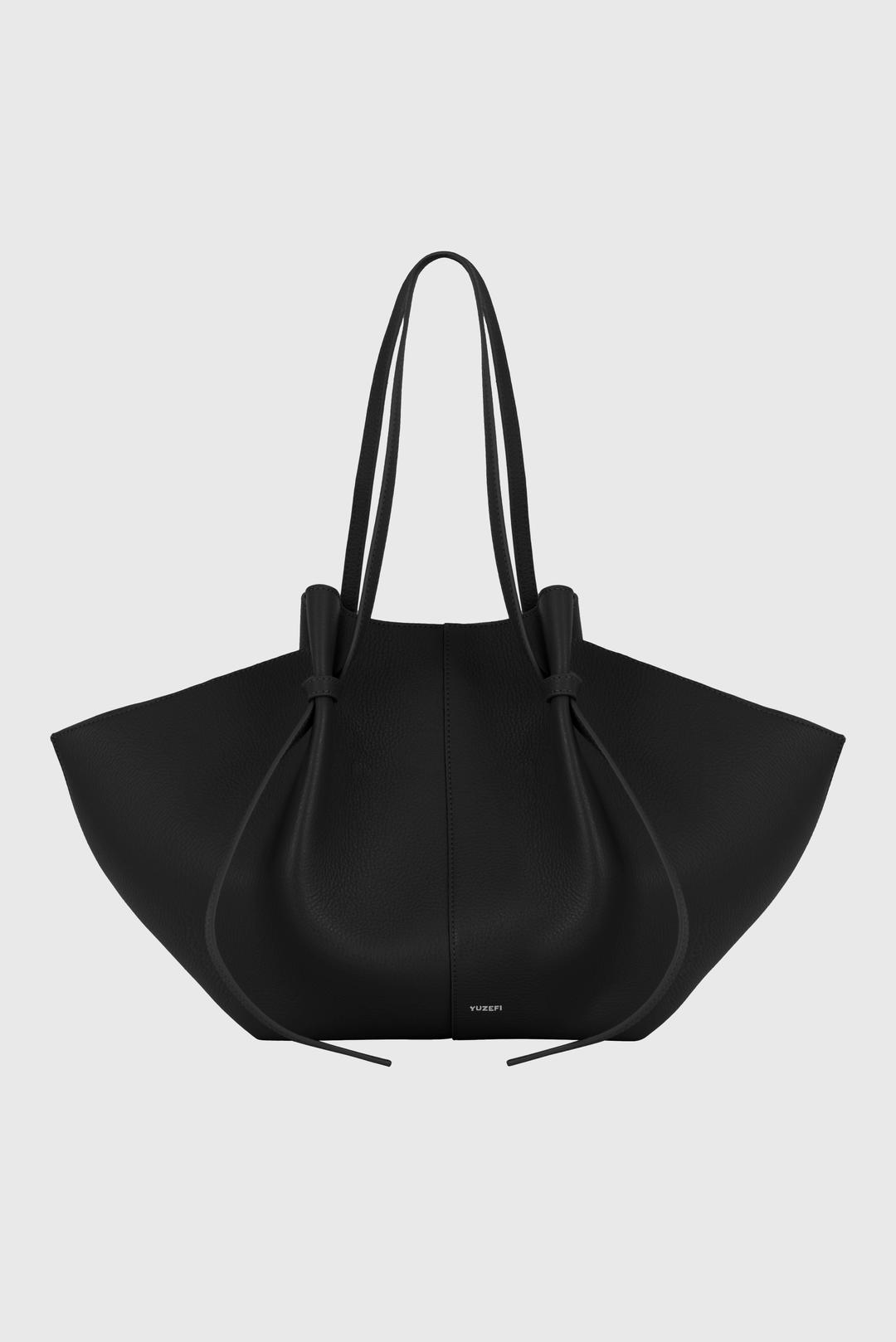 LARGE MOCHI - BLACK PEBBLE GRAINED LEATHER
