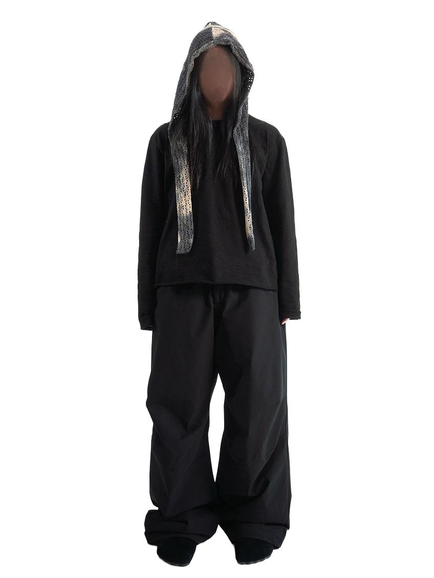 hiding raw cut long sleeve tee (3c)