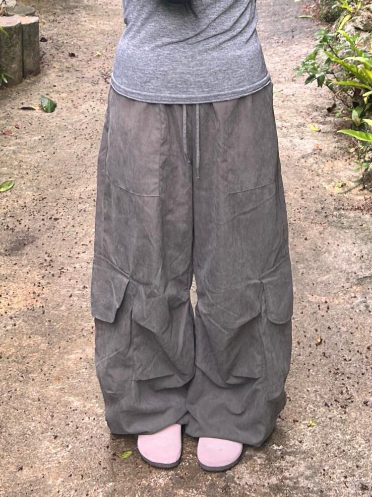 나메라 로우라이즈 파라슈트 와이드 팬츠 3color