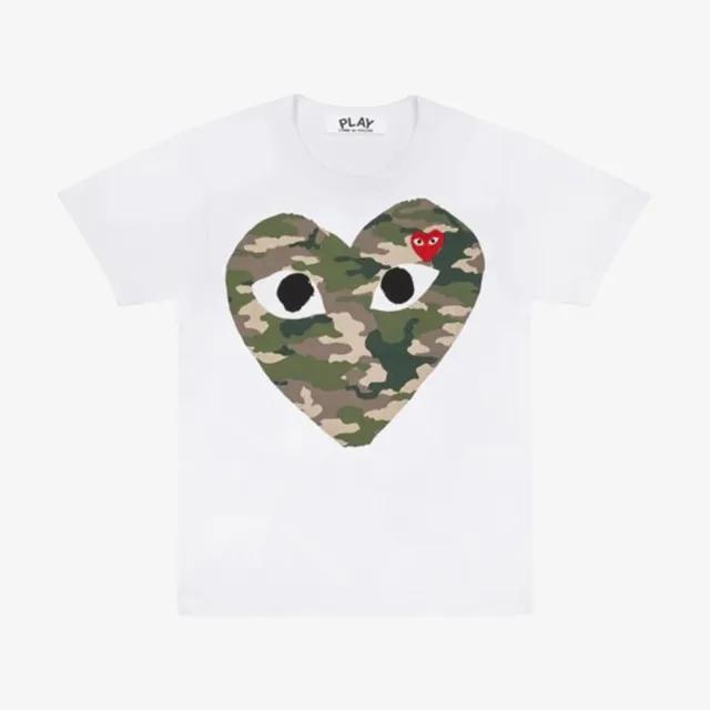 2024년 꼼데가르송 PLAY CDG 반팔티 화이트 남녀공용 AX-T242-051