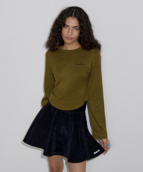 LINE CROP T-SHIRTS_OLIVE